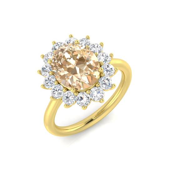 3.00ct Morganite and Diamond Gemstone Ring