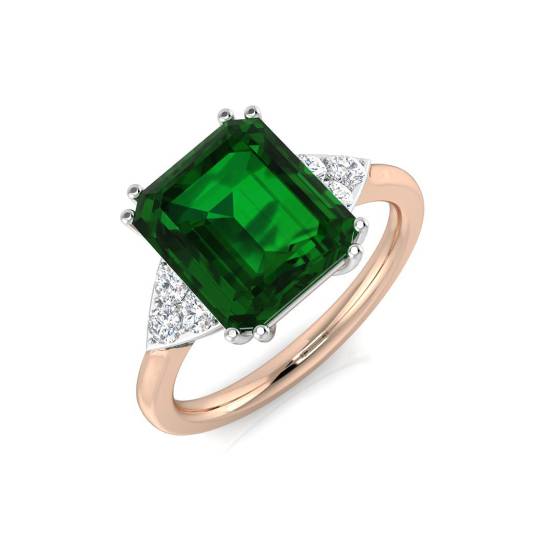 3.20ct Trilogy Emerald and Diamond Gemstone Ring