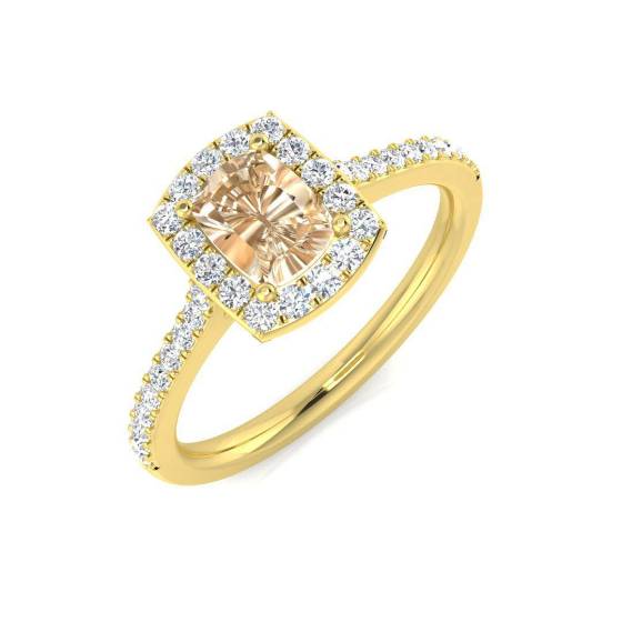 1.30ct Morganite and Diamond Gemstone Ring