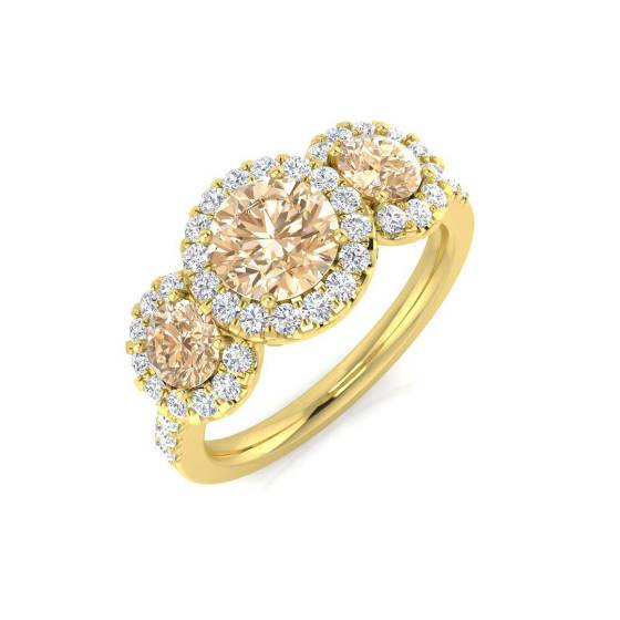 1.70ct Morganite and Diamond Gemstone Ring