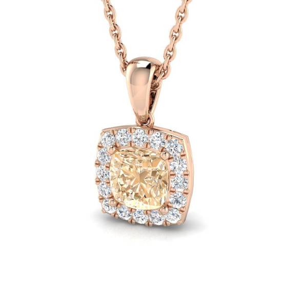 0.85ct VS/E-F Morganite and Diamond Gemstone Pendant