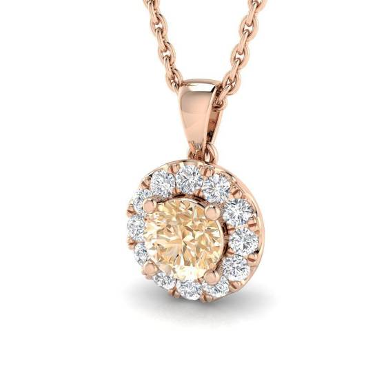 0.75ct VS/E-F Morganite and Diamond Gemstone Pendant