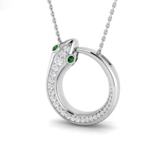 0.25ct VS/E-F Round Emerald Gemstone and Diamond Designer Pendant