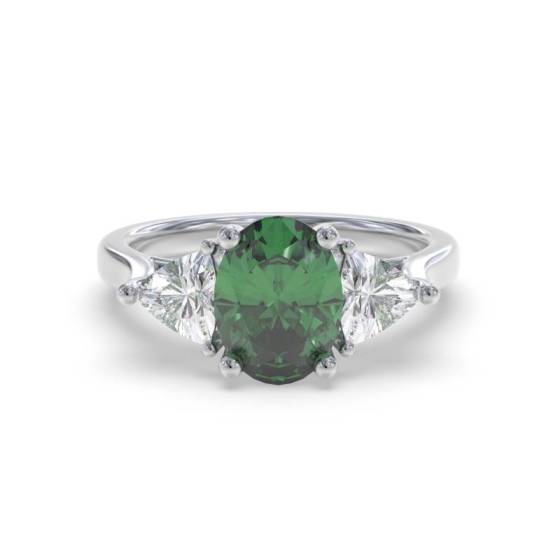 1.95ct Trilogy Emerald and Diamond Gemstone Ring