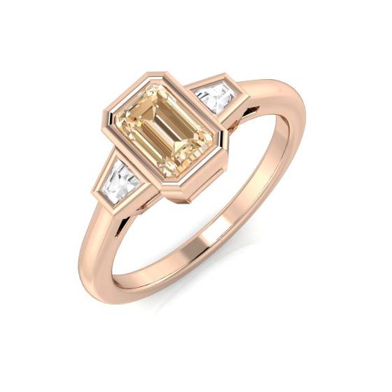 0.10ct Morganite and Diamond Gemstone Bezel Set Ring