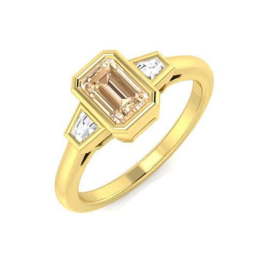 0.10ct Morganite and Diamond Gemstone Bezel Set Ring