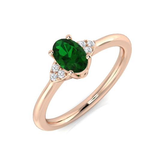 0.40ct Trilogy Emerald and Diamond Gemstone Ring