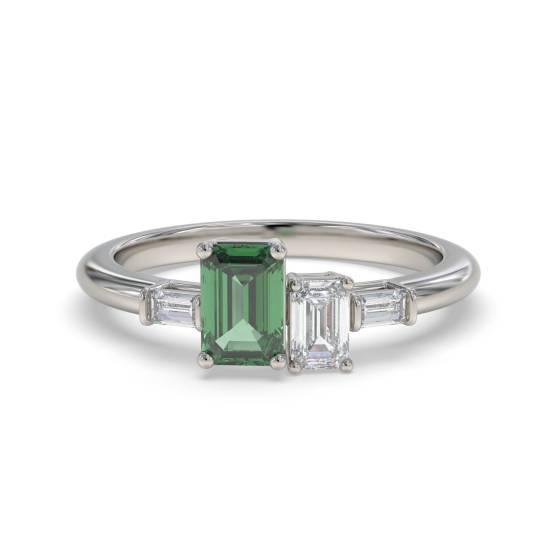 0.40ct Emerald and Diamond Designer Ring