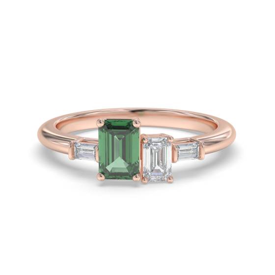 0.40ct Emerald and Diamond Designer Ring