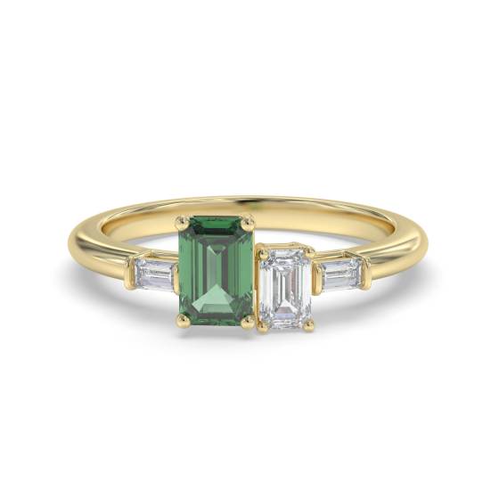 0.40ct Emerald and Diamond Designer Ring