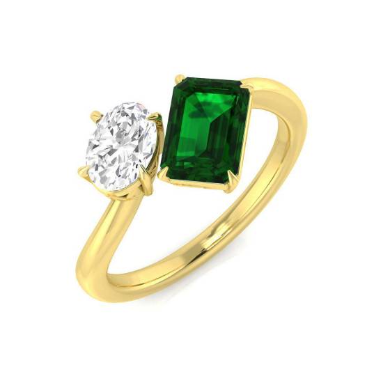 1.45ct Emerald and Diamond Designer Ring