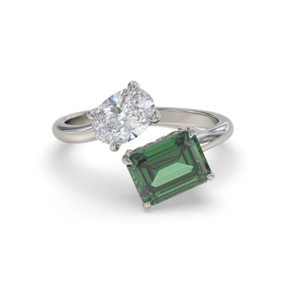 1.45ct Designer Set Emerald and Diamond Gemstone Ring