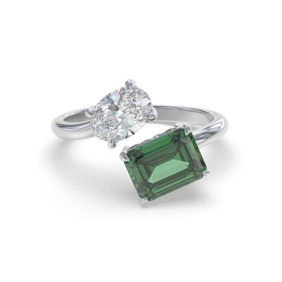 1.45ct Designer Set Emerald and Diamond Gemstone Ring