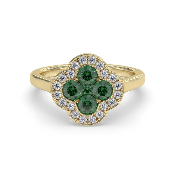 0.50ct Emerald and Diamond Designer Ring