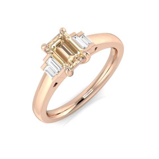0.70ct Morganite and Diamond Gemstone Ring
