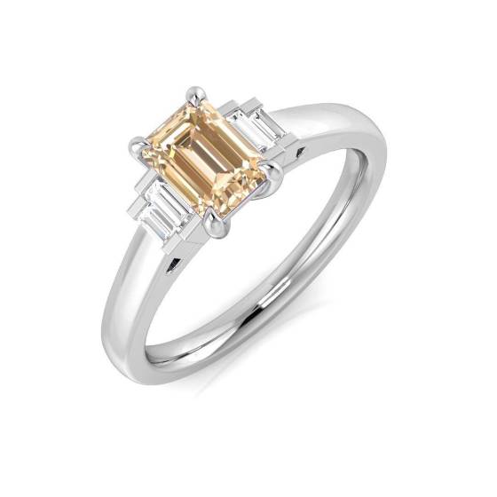 0.70ct Morganite and Diamond Gemstone Ring