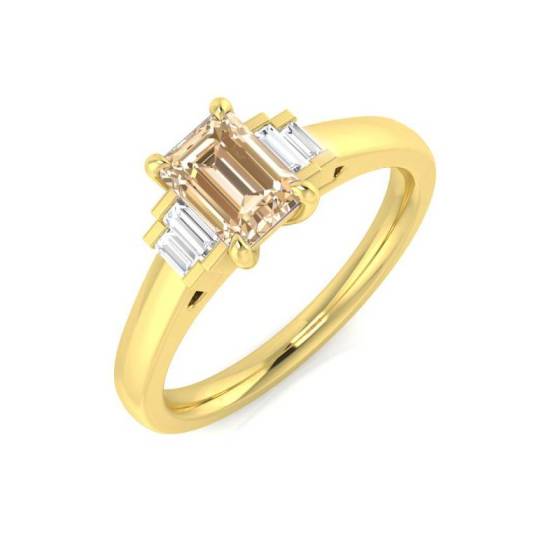 0.70ct Morganite and Diamond Gemstone Ring