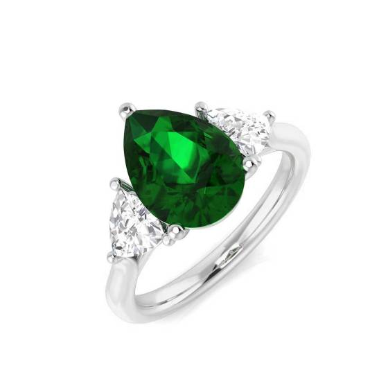 1.70ct Trilogy Emerald and Diamond Gemstone Ring