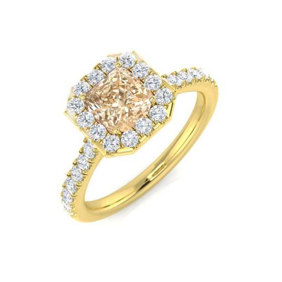 1.10ct Morganite and Diamond Gemstone Ring