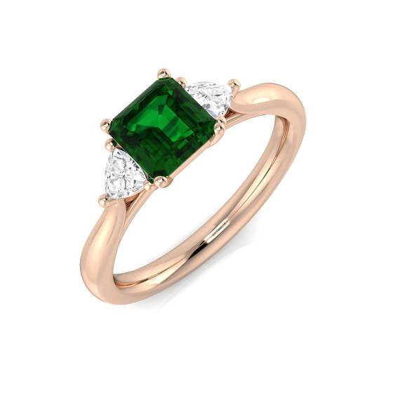 1.25ct Trilogy Emerald and Diamond Gemstone Ring