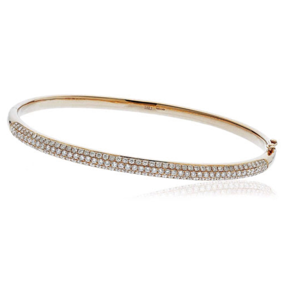 Elegant Encrusted Round Diamond Set Bangle