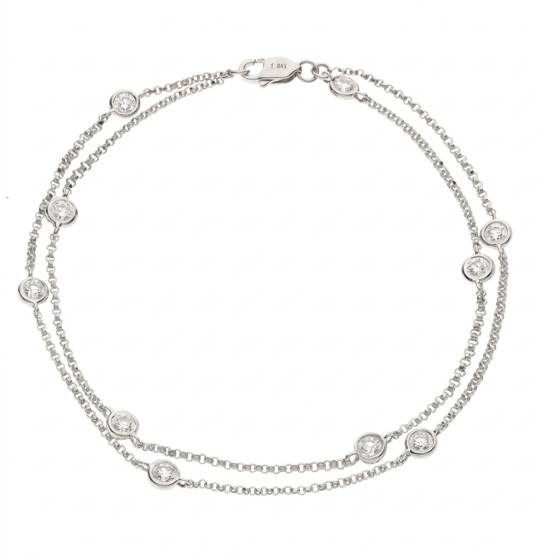 1.00ct VVS/D-E Round Cut Lab Grown Diamond Chain Bracelet