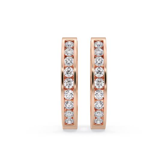 Elegant Round Diamond Hoop Earrings