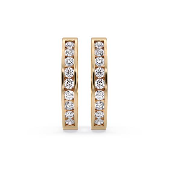 Elegant Round Diamond Hoop Earrings