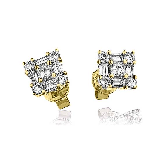 Classic Diamond Cluster Earrings