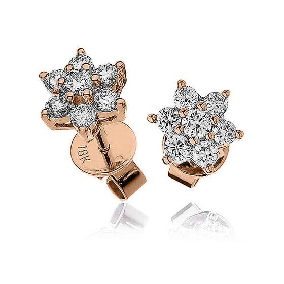 Classic Round Diamond Cluster Earrings