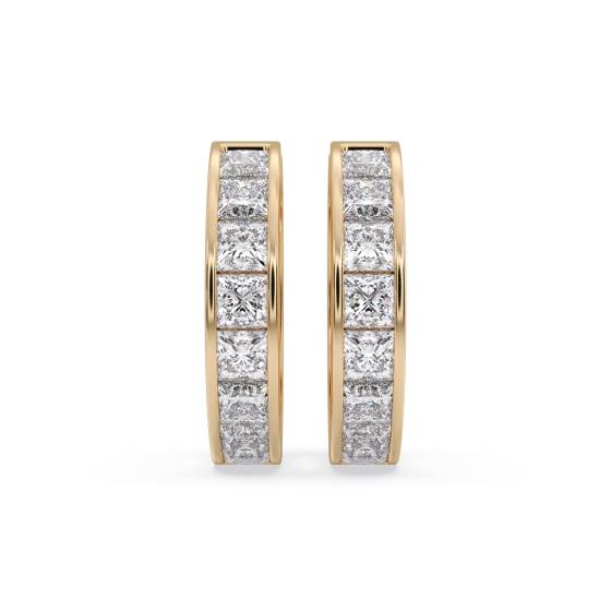 1.00ct Princess Cut Diamond Hoop Earrings