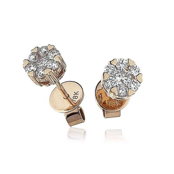 Classic Round Diamond Cluster Earrings