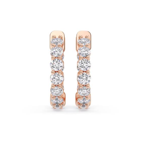3.00ct Modern Round Diamond Hoop Earrings