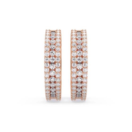Elegant Round Diamond Hoop Earrings