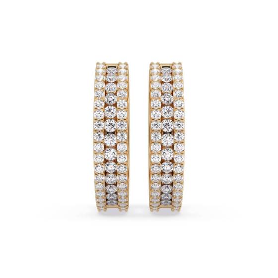Elegant Round Diamond Hoop Earrings