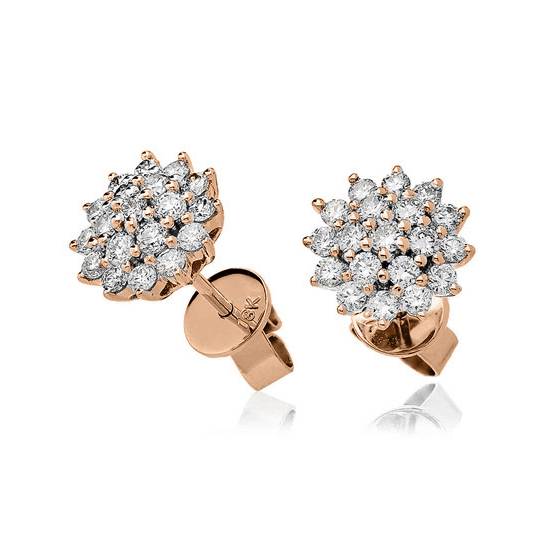 Classic Round Diamond Cluster Earrings