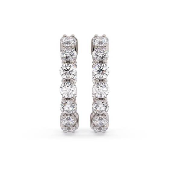1.50ct Modern Round Diamond Hoop Earrings