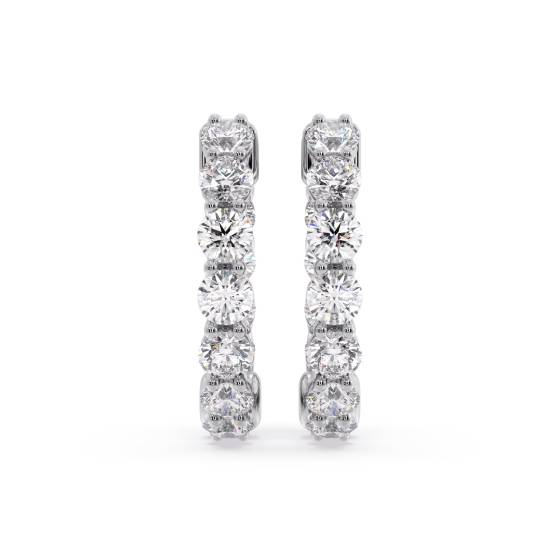 1.50ct Modern Round Diamond Hoop Earrings