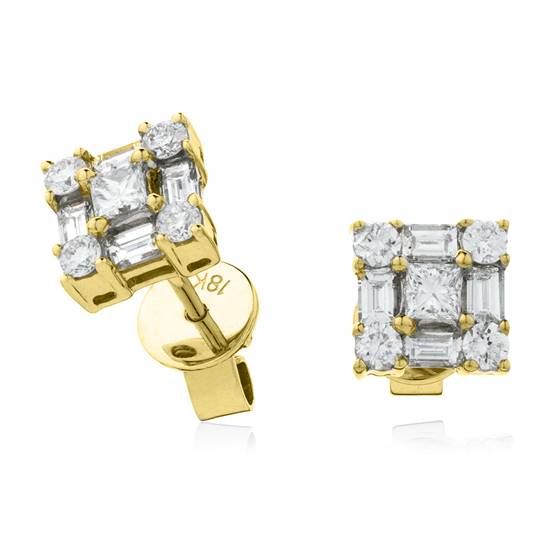 0.80ct Classic Diamond Cluster Earrings