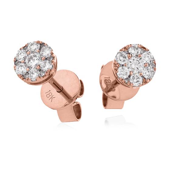 0.35ct Classic Round Diamond Cluster Earrings