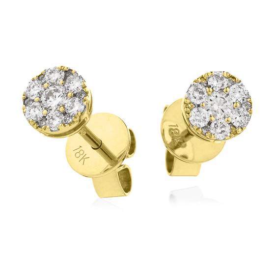 0.35ct Classic Round Diamond Cluster Earrings