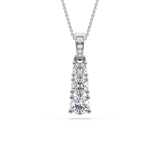 Elegant Round Diamond Trilogy Pendant