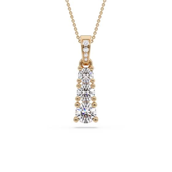 Elegant Round Diamond Trilogy Pendant