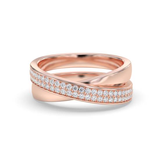 0.30ct Elegant Round Diamond Cross Over Dress Ring