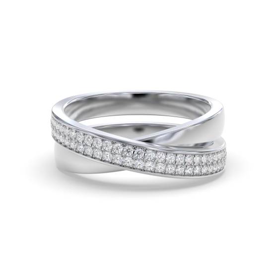 0.30ct Elegant Round Diamond Cross Over Dress Ring