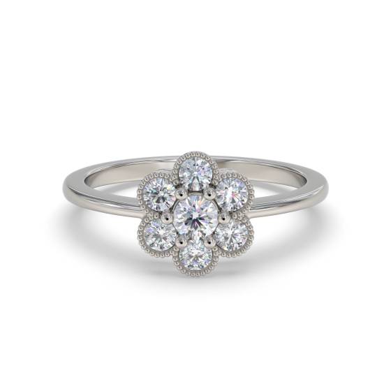 0.30ct Elegant Round Diamond Cluster Ring