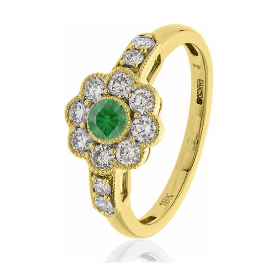 Emerald Sapphire and Diamond Ring