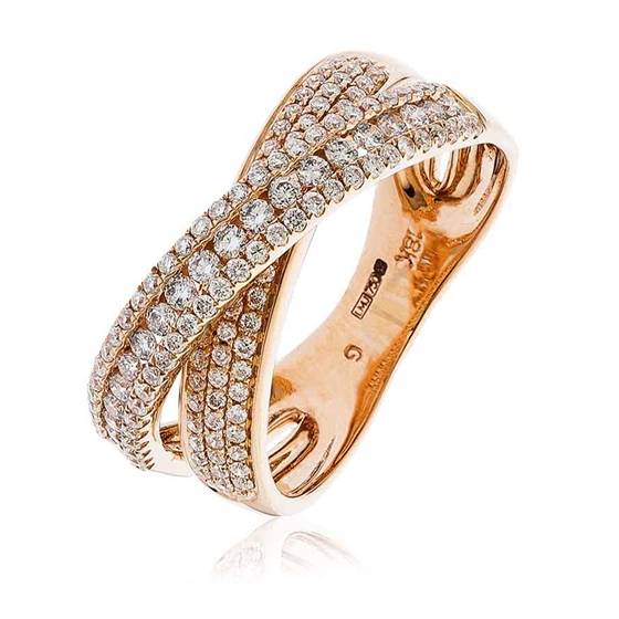 0.70ct Modern Round Diamond Cross Over Dress Ring