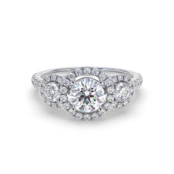 1.40ct Modern Round Diamond Designer Ring
