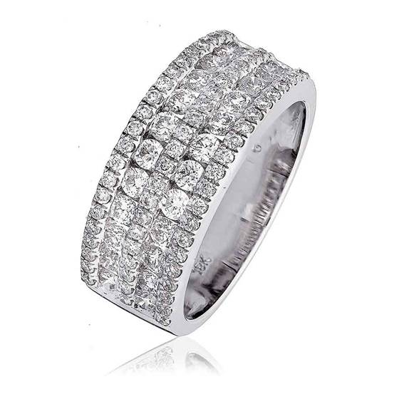 1.10ct Elegant Round Diamond Multi Row Dress Ring